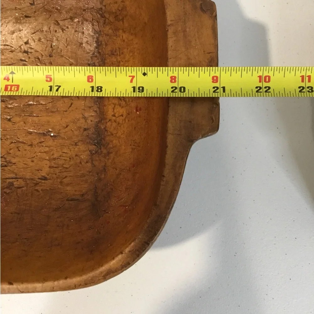 Handcrafted Rustic Wooden Dough Bowl - Brown
